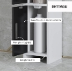 COLONNA BAGNO CON 3 MENSOLE E 3 ARMADIETTI, IN LEGNO, 15X17X120 CM, BIANCO E NERO