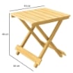 TAVOLINO DA ESTERNO PIEGHEVOLE IN LEGNO CON PIANO A DOGHE, 40X43X40 CM, LEGNO NATURALE
