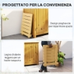 TAVOLINO DA ESTERNO PIEGHEVOLE IN LEGNO CON PIANO A DOGHE, 40X43X40 CM, LEGNO NATURALE