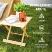 TAVOLINO DA ESTERNO PIEGHEVOLE IN LEGNO CON PIANO A DOGHE, 40X43X40 CM, LEGNO NATURALE