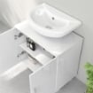 MOBILE SOTTO LAVABO BAGNO A 2 ANTE CON RIPIANO CENTRALE, IN MDF, 60X35X60 CM, BIANCO
