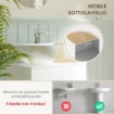 MOBILE SOTTO LAVABO BAGNO A 2 ANTE CON RIPIANO CENTRALE, IN MDF, 60X35X60 CM, BIANCO