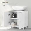 MOBILE SOTTO LAVABO BAGNO A 2 ANTE CON RIPIANO CENTRALE, IN MDF, 60X35X60 CM, BIANCO