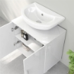 MOBILE SOTTO LAVABO BAGNO A 2 ANTE CON RIPIANO CENTRALE, IN MDF, 60X35X60 CM, BIANCO