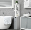 Colonna Bagno con 2 Ripiani e 2 Armadietti, in Legno, 15.2x29.8x118 cm, Bianco e Grigio