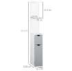 Colonna Bagno con 2 Ripiani e 2 Armadietti, in Legno, 15.2x29.8x118 cm, Bianco e Grigio