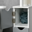 Colonna Bagno con 2 Ripiani e 2 Armadietti, in Legno, 15.2x29.8x118 cm, Bianco e Grigio