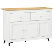 CREDENZA BUFFET IN LEGNO CON 2 CASSETTI E 2 ARMADIETTI, 117X35X80 CM, BIANCO E COLOR LEGNO