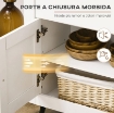 CREDENZA BUFFET IN LEGNO CON 2 CASSETTI E 2 ARMADIETTI, 117X35X80 CM, BIANCO E COLOR LEGNO