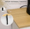 CREDENZA BUFFET IN LEGNO CON 2 CASSETTI E 2 ARMADIETTI, 117X35X80 CM, BIANCO E COLOR LEGNO