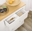 CREDENZA BUFFET IN LEGNO CON 2 CASSETTI E 2 ARMADIETTI, 117X35X80 CM, BIANCO E COLOR LEGNO