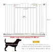 CANCELLINO PER CANI ESTENSIBILE SENZA VITI REGOLABILE DA 74-100 CM ALTO 78 CM IN METALLO, BIANCO