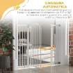 CANCELLINO PER CANI ESTENSIBILE SENZA VITI REGOLABILE DA 74-100 CM ALTO 78 CM IN METALLO, BIANCO