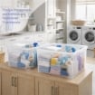 BOX CONTENITORE CON RUOTE DIMENSIONI 60X41X40CM E COPERCHIO BIANCO