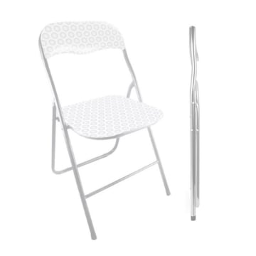 SEDIA PIEGHEVOLE IMBOTTITA - GOLF BIANCA, SEDUTA COMODA, PORTATILE, STRUTTURA IN METALLO, SLIM, SALVASPAZIO, RESISTENTE, DA INTERNO, ESTERNO