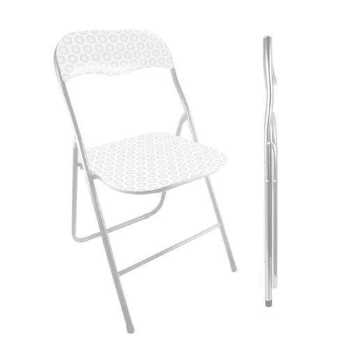 SEDIA PIEGHEVOLE IMBOTTITA - GOLF BIANCA, SEDUTA COMODA, PORTATILE, STRUTTURA IN METALLO, SLIM, SALVASPAZIO, RESISTENTE, DA INTERNO, ESTERNO