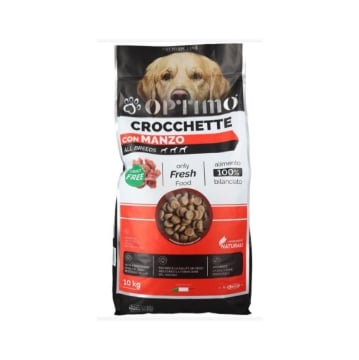OPTIMO CROCCHETTE PER CANE CON MANZO IN FORMATO DA 10 KG