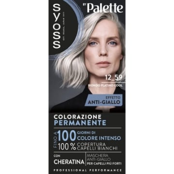 SYOSS BY PALETTE TINTA PER CAPELLI ANTI-GIALLO CON CHERATINA BIONDO PLATINO COOL 12.59 
