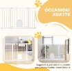 CANCELLETTO PER CANI ESTENSIBILE CON PORTA A CHIUSURA AUTOMATICA, IN METALLO E ABS, 75-131X76 CM, BIANCO