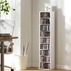 SCAFFALE PORTA CD CON 6 RIPIANI REGOLABILI, CAPACITÀ DI 260 CD/120 DVD, 33X24X140 CM, BIANCO