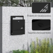 CASSETTA POSTALE A MURO IN METALLO CON FINESTRELLA E SERRATURA 30X8.5X32.5 CM GRIGIO CARBONE