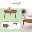 TABLE TAVOLINO TONDO DA CAFFÈ CON PIANO IN LEGNO DA 75 CM 