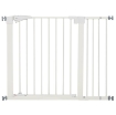 CANCELLETTO PER CANI TAGLIA PICCOLA E MEDIA CON DOPPIA SERRATURA E CHIUSURA AUTOMATICA, 76-103X4.2X77 CM, BIANCO