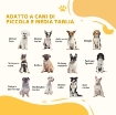 CANCELLETTO PER CANI TAGLIA PICCOLA E MEDIA CON DOPPIA SERRATURA E CHIUSURA AUTOMATICA, 76-103X4.2X77 CM, BIANCO