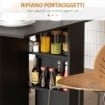 TAVOLO PIEGHEVOLE SALVASPAZIO A 2 RIBALTE PER 6 PERSONE CON RIPIANI E RUOTE NERO