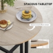 TAVOLO DA PRANZO ROTONDO E INDUSTRIALE PER 2 PERSONE, IN LEGNO E ACCIAIO, Ï80X75 CM, NERO E COLOR LEGNO
