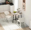 TAVOLO DA PRANZO ROTONDO E INDUSTRIALE PER 2 PERSONE, IN LEGNO E ACCIAIO, Ï80X75 CM, NERO E COLOR LEGNO
