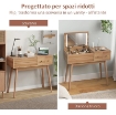 TAVOLO DA TRUCCO CON SPECCHIO A LUCI LED E SPAZIO CONTENITORE IN LEGNO, 100X40X87 CM