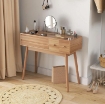 TAVOLO DA TRUCCO CON SPECCHIO A LUCI LED E SPAZIO CONTENITORE IN LEGNO, 100X40X87 CM