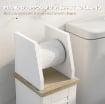 MOBILE BAGNO PORTA CARTA IGIENICA SALVASPAZIO CON ARMADIETTO E MENSOLA REGOLABILE, 18X20X80 CM, BIANCO