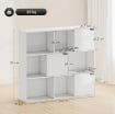 LIBRERIA A CUBI CON 6 SEZIONI APERTE E 3 CHIUSE, IN LEGNO BIANCO, 106X24X95 CM