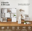 LIBRERIA A CUBI CON 6 SEZIONI APERTE E 3 CHIUSE, IN LEGNO BIANCO, 106X24X95 CM