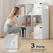 LIBRERIA A CUBI CON 6 SEZIONI APERTE E 3 CHIUSE, IN LEGNO BIANCO, 106X24X95 CM