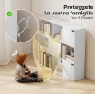 LIBRERIA A CUBI CON 6 SEZIONI APERTE E 3 CHIUSE, IN LEGNO BIANCO, 106X24X95 CM