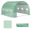 TELO SERRA IN PE CON 6 FINESTRE, PORTA AVVOLGIBILE E BORDI INTERRATI, 3X3X2 M, VERDE
