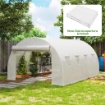 TELO SERRA IN PE CON 8 FINESTRE, PORTA AVVOLGIBILE E BORDI INTERRATI, 4X3X2 M, BIANCO
