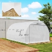 TELO SERRA IN PE CON 8 FINESTRE, PORTA AVVOLGIBILE E BORDI INTERRATI, 4X3X2 M, BIANCO