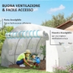 TELO SERRA IN PE CON 8 FINESTRE, PORTA AVVOLGIBILE E BORDI INTERRATI, 4X3X2 M, BIANCO