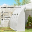 TELO SERRA IN PE CON 8 FINESTRE, PORTA AVVOLGIBILE E BORDI INTERRATI, 4X3X2 M, BIANCO