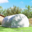 TELO SERRA IN PE CON 8 FINESTRE, PORTA AVVOLGIBILE E BORDI INTERRATI, 4X3X2 M, BIANCO