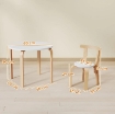 SET TAVOLO E SEDIE PER BAMBINI 3-8 ANNI 5 PZ CON BORDI ARROTONDATI IN LEGNO BIANCO