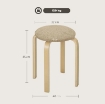 SET 4 SGABELLI IMPILABILI E IMBOTTITI CON RIVESTIMENTO IN TESSUTO E GAMBE IN LEGNO, CACHI