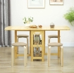 SET 4 SGABELLI IMPILABILI E IMBOTTITI CON RIVESTIMENTO IN TESSUTO E GAMBE IN LEGNO, CACHI