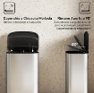 PATTUMIERA A PEDALE DA 50L CON COPERCHIO AMMORTIZZATO, APERTURA A 90¦ E SECCHIO RIMOVIBILE, ACCIAIO INOX, GRIGIO