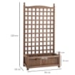 FIORIERA DA ESTERNO IN LEGNO CON GRIGLIATO PER PIANTE RAMPICANTI 64X28X120 CM MARRONE