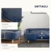 DIVANO LETTINO PER CANI GRANDI FINO 30 KG DA INTERNO CON CUSCINO RIMOVIBILE 96X66X24 CM BLU